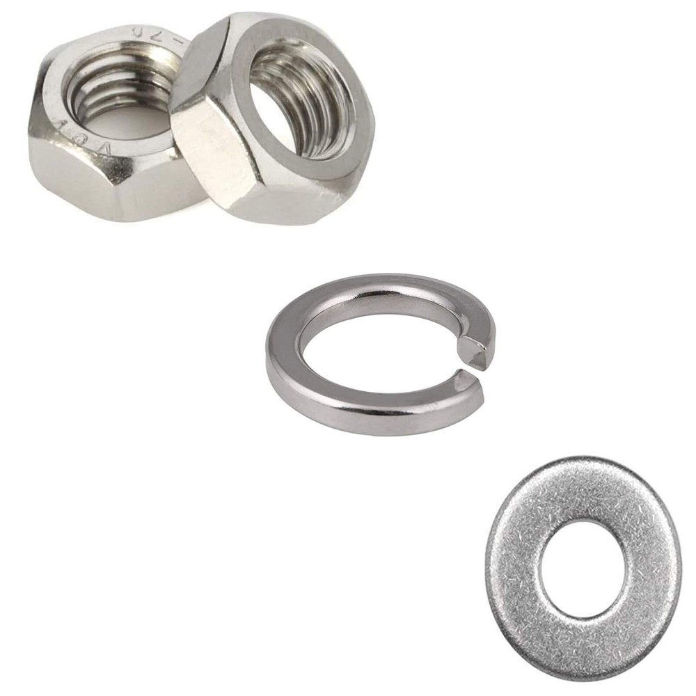 M3 Hex Nuts Washers Assortment kit 10 Hex Nuts+ 10Flat washers+ 10 Lock washe...