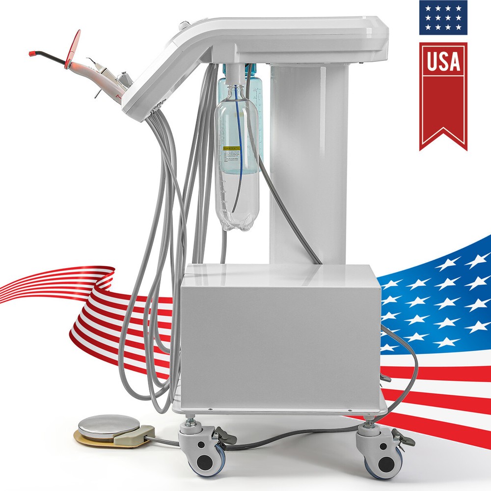 Portable Dental Mobile Unit with Air Compressor/E-generator LED Handpiece Kit