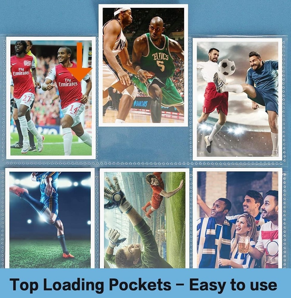 Top-Loading 9 Pocket Card Sleeve Pages - 100 Pack for Easy Access & Storage