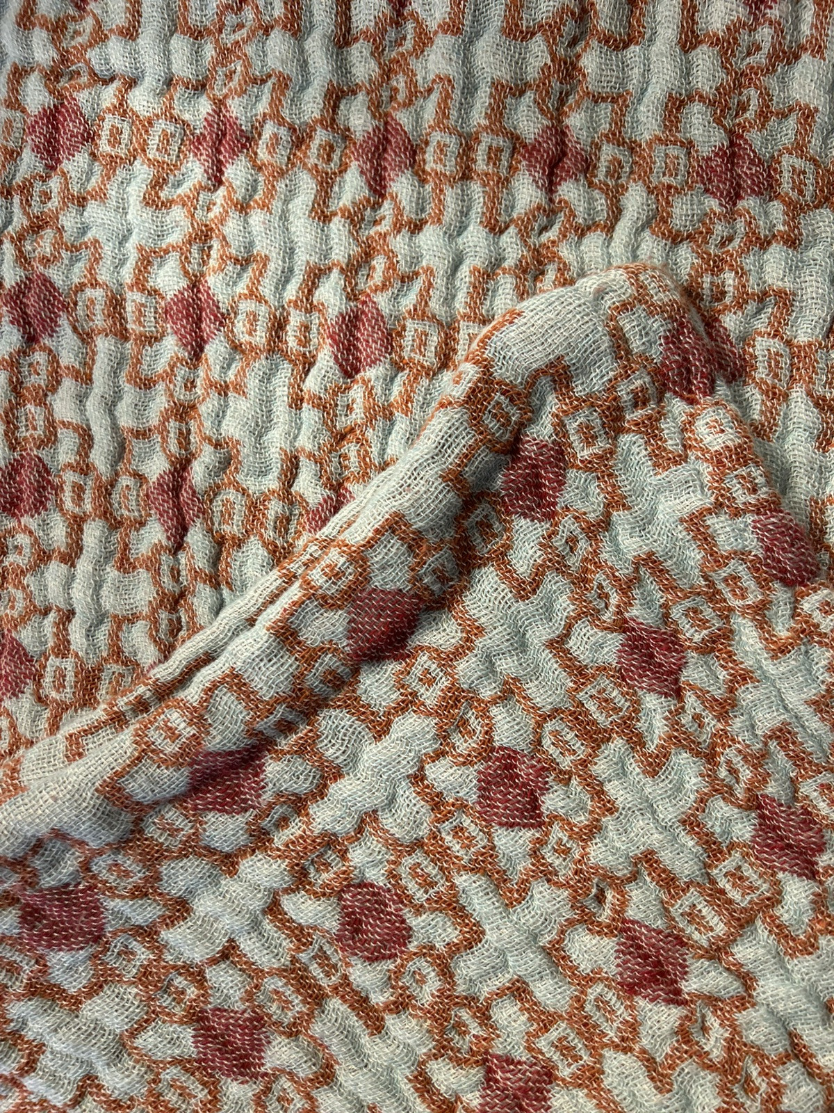 GreenRow Pia Cotton Pillow Cover 20”x20” Blue/Pink NWOT OPEN BOX