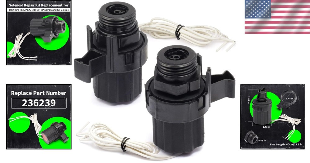 Restore Your Sprinkler Functionality with 2 Pack Solenoid Repair Kit Components