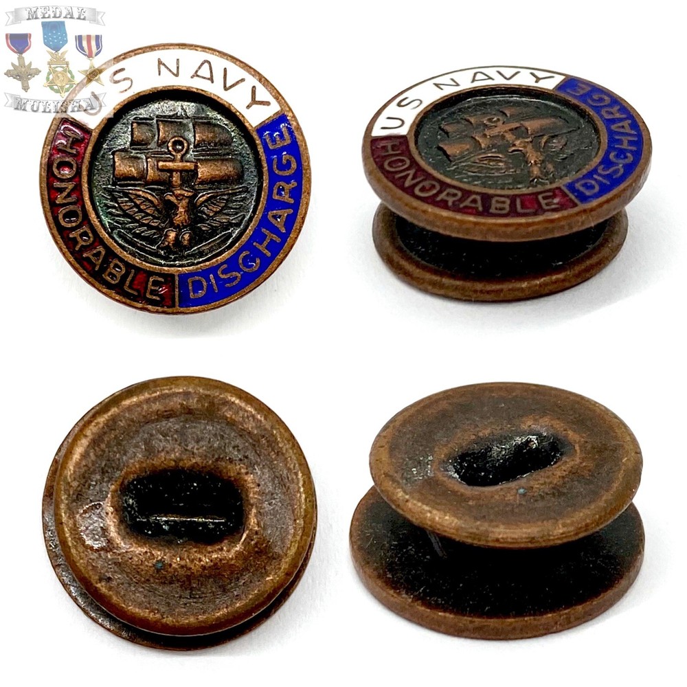 WWII US NAVY HONORABLE DISCHARGE LAPEL BUTTON PIN NAVY WW2