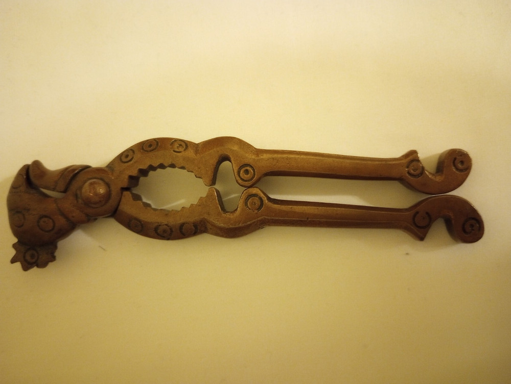 Vintage Brass Rooster Chicken Nutcracker / Bottle Opener