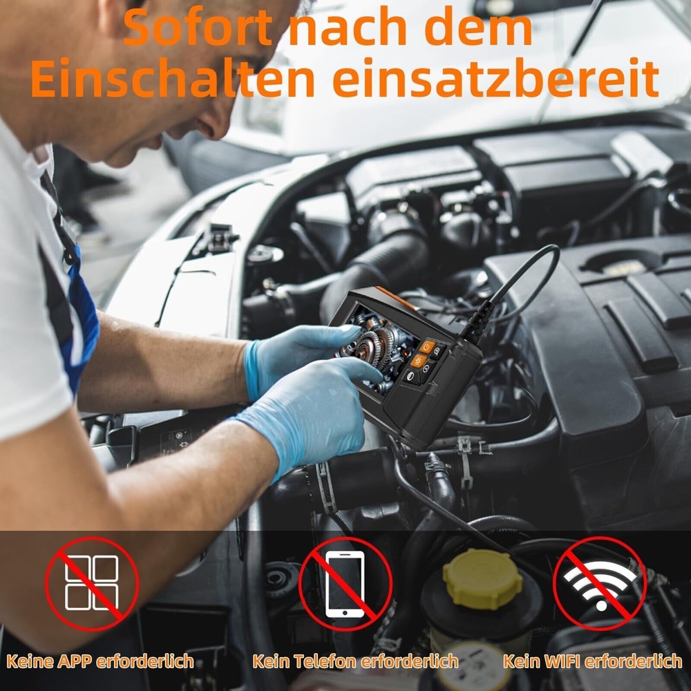 Endoscope Camera with Light 4.3" HD 1920P Borescope 32.8ft Semi-Rigid Tool