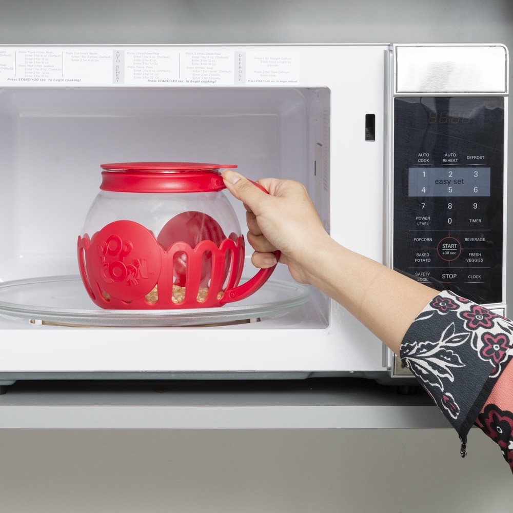 Tasty Microwave Popcorn Maker 1.5 Qt Red