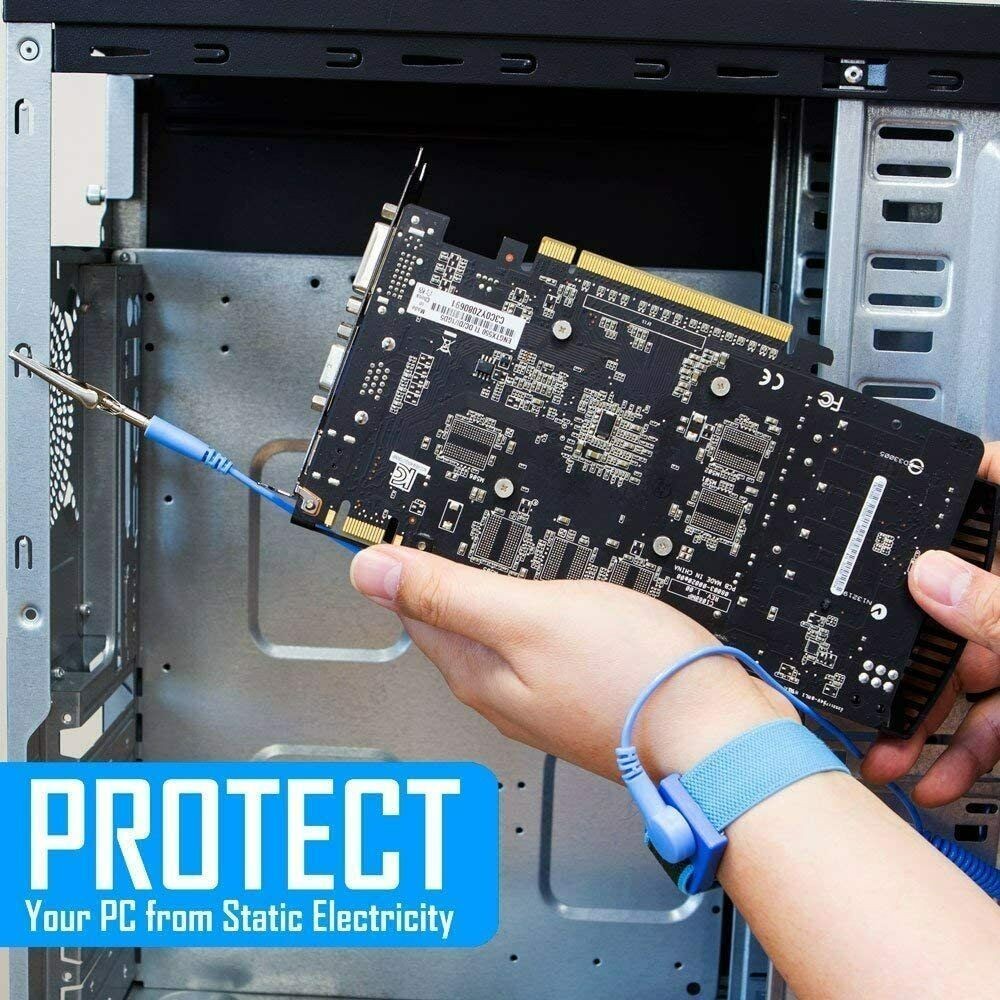 Anti-Static Wrist Strap ESD Grounding Strap With Removable Clip