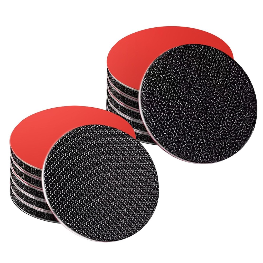 10 Sets Black Hook and Loop Round Strips with Super Adhesive Heavy Duty, Doub...