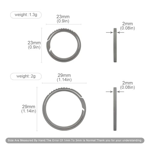 Titanium Keychain Rings Set, Side Push Split Key Ring Heavy Duty A S+L