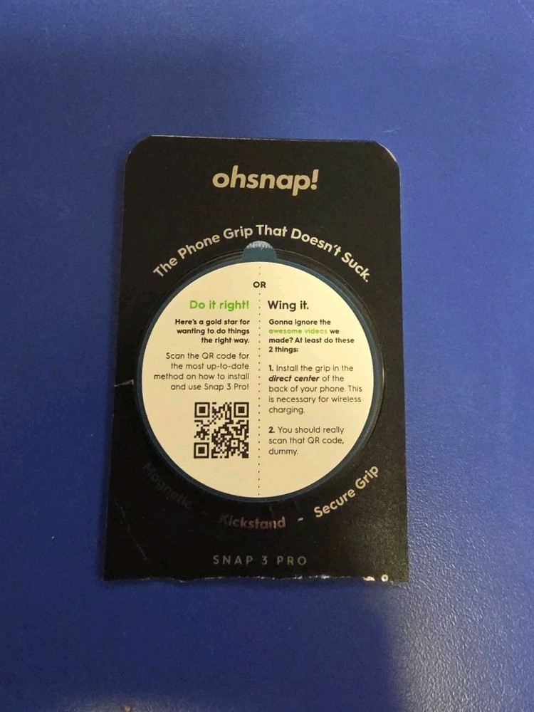 Ohsnap! 3 Jet Black Phone Grip