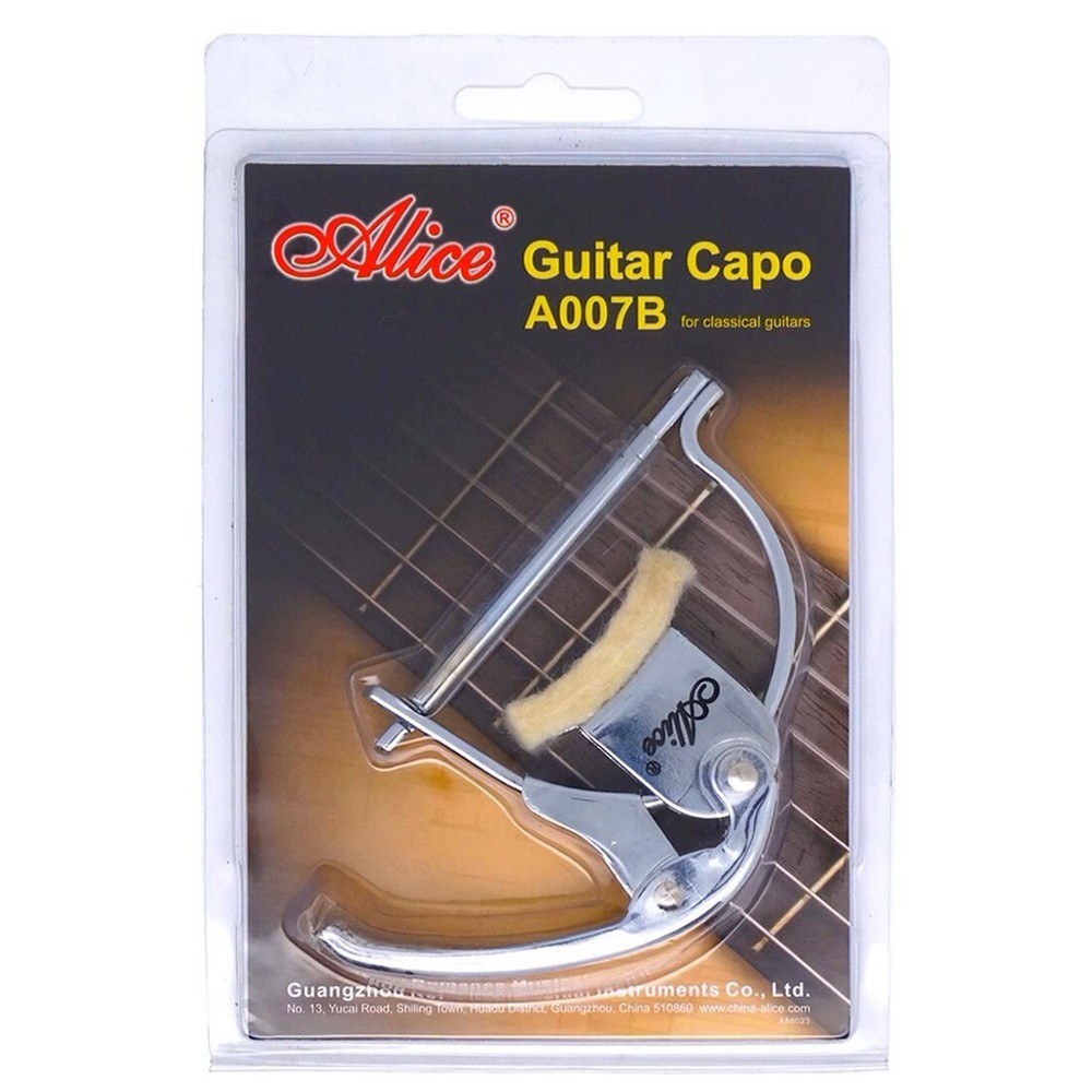 Alice Chrome Metal Wool Pad Classical Guitar Capo A007B