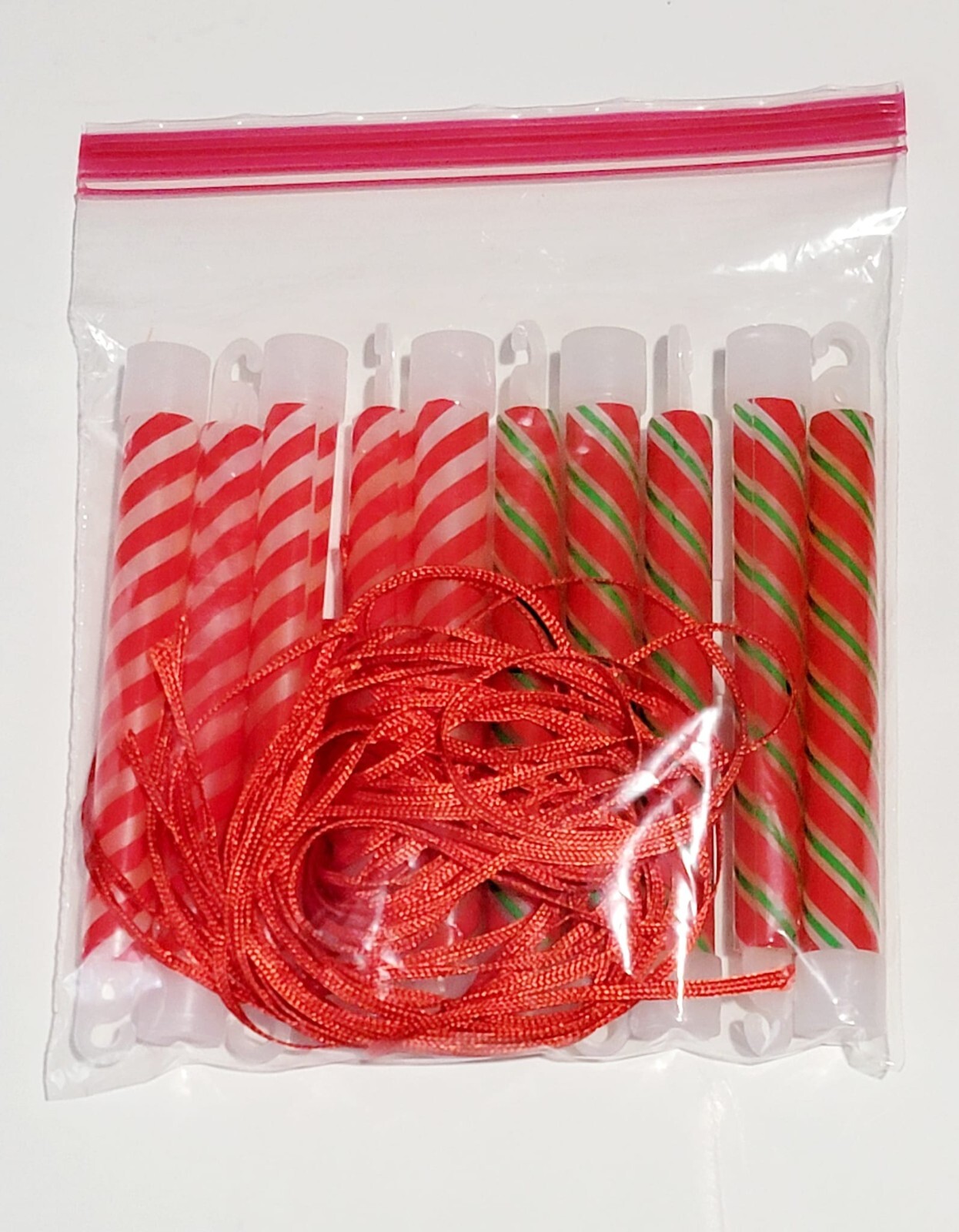 10 Pack Of 6 Inch Premium Bend & Shake Glow Sticks With Red Necklace Strings