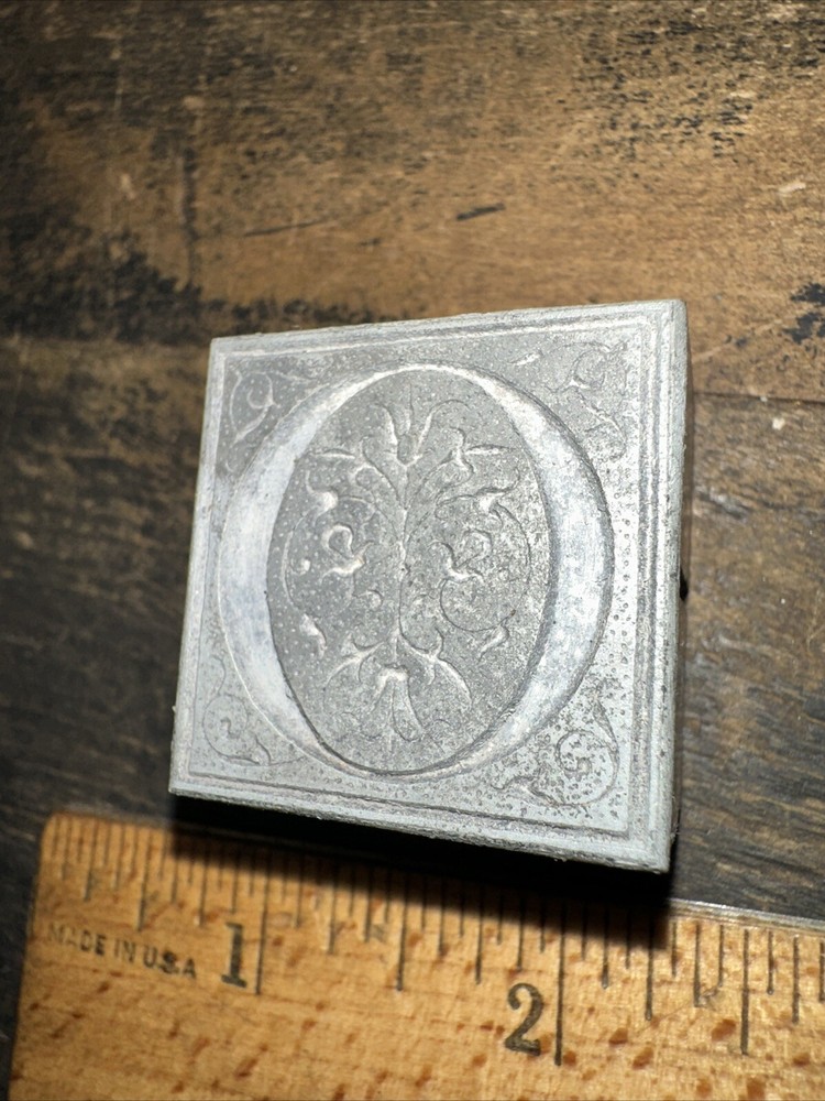 Printing Block ( Floral Scene ) Lead Block, Nice Lines!