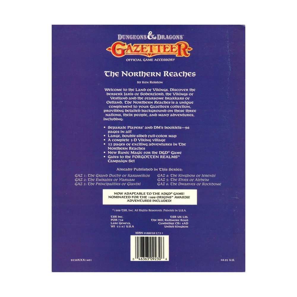 TSR Basic D&D Northern Reaches VG