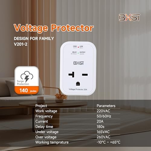 Single Outlet Surge Protector for Refrigerator/Air 220V 2PACK