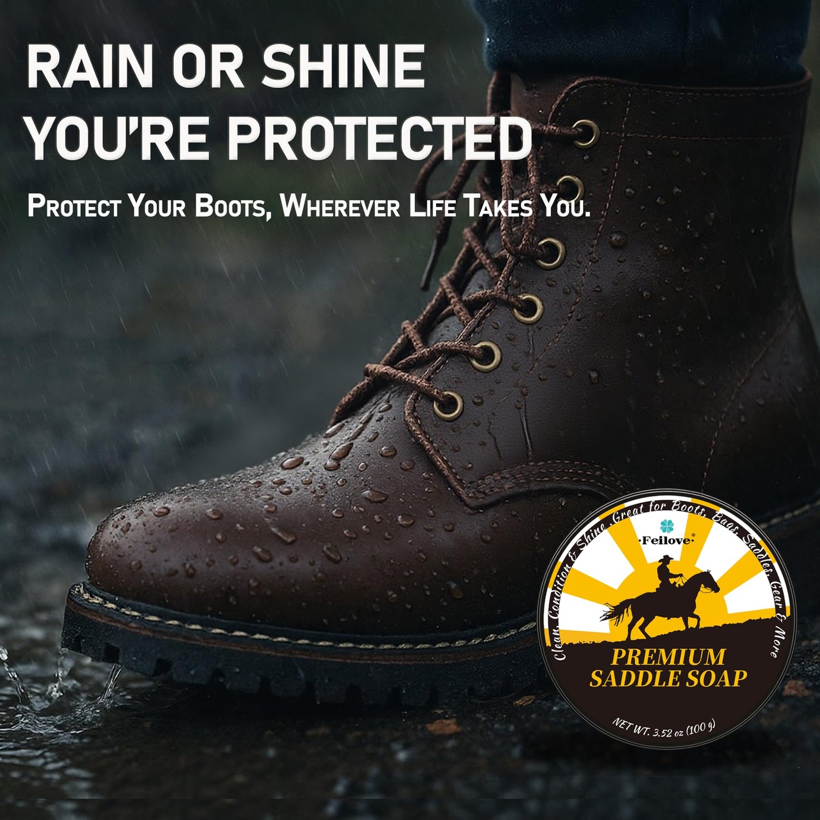 3.52oz Leather Saddle Soap Cleaner Conditioner Kit with Brush Cloth