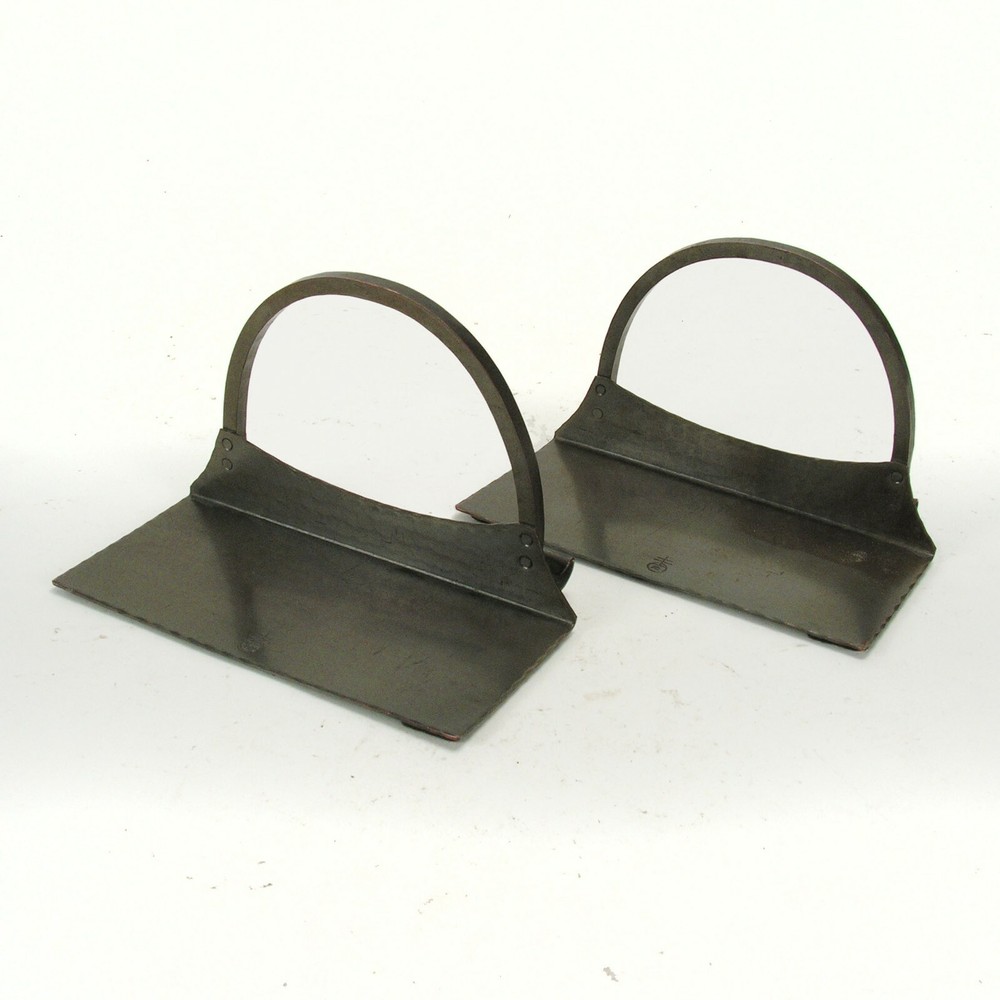 Roycroft shops hammered riveted copper arch scroll bookends arts & crafts