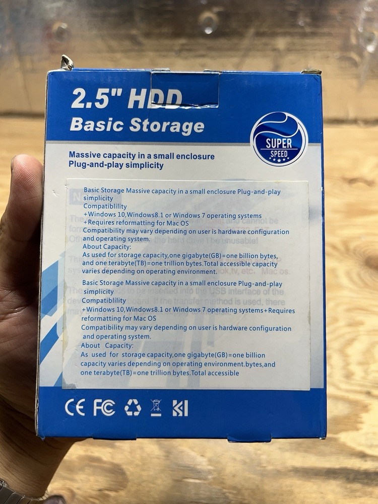 Super Speed 80GB 2.5" Basic Storage External Hard Drive - New in Box