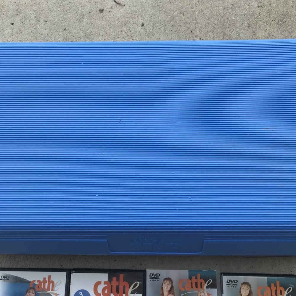 The Step Original Exercise 28” Aerobic Stepper W/ 4 Gray Risers Platform & DVDS