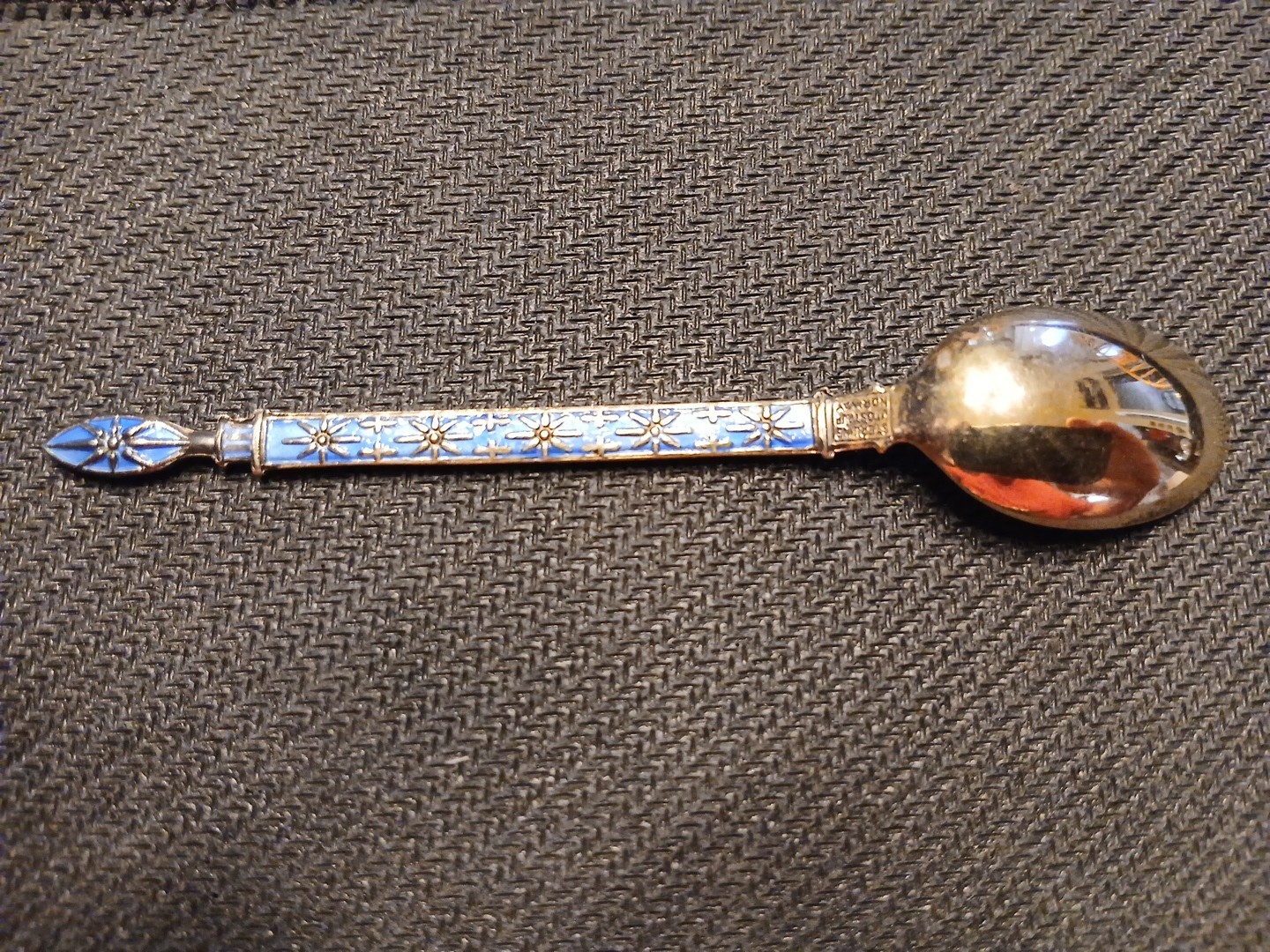 J TOSTRUP ~ Norway ~ Set of 6 Sterling Silver Enamel Demitasse Spoons - Nice!