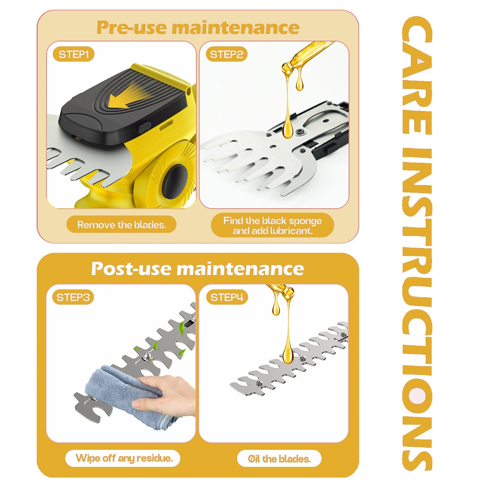 2-in-1 Cordless Hedge Trimmer&Grass Shear For DEWALT 20V MAX Battery (Tool Only)