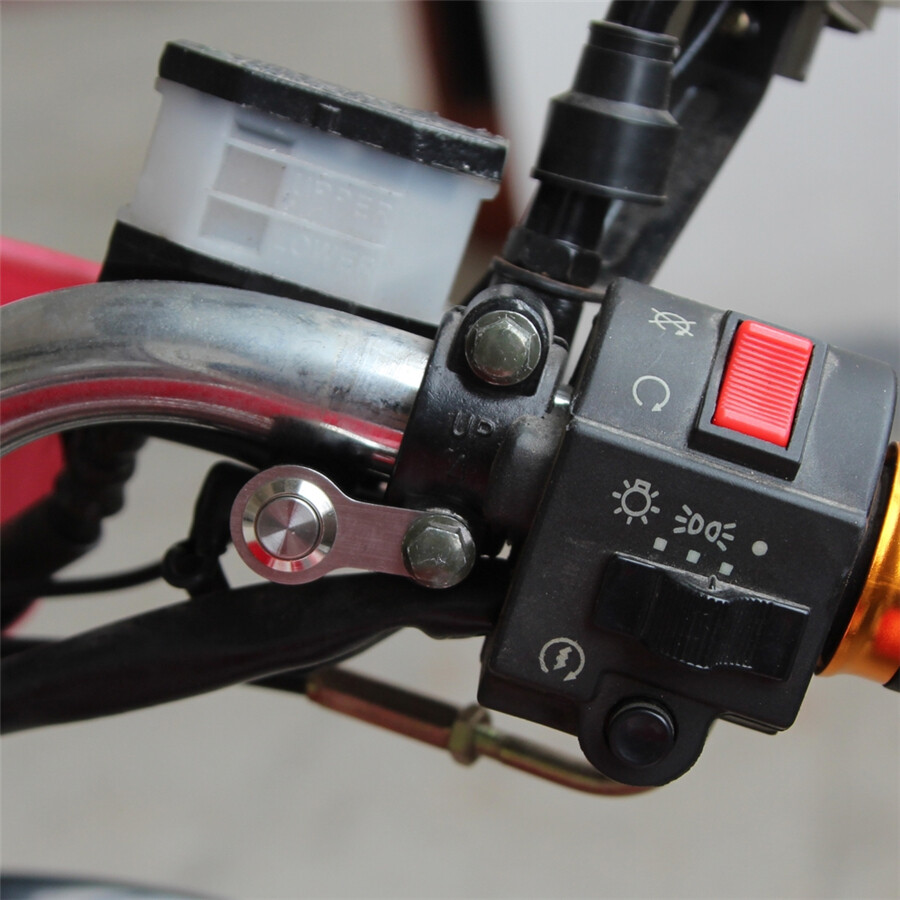 CNC Dual Momentary Motorcycle Switch Push Button Screw Mount f/ LED Engine Start