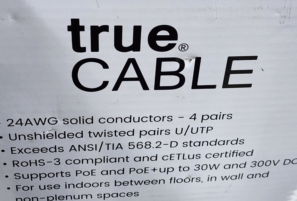 trueCable CAT5E UTP 350MHz Ethernet Network Cable CMR Riser Yellow/100ft