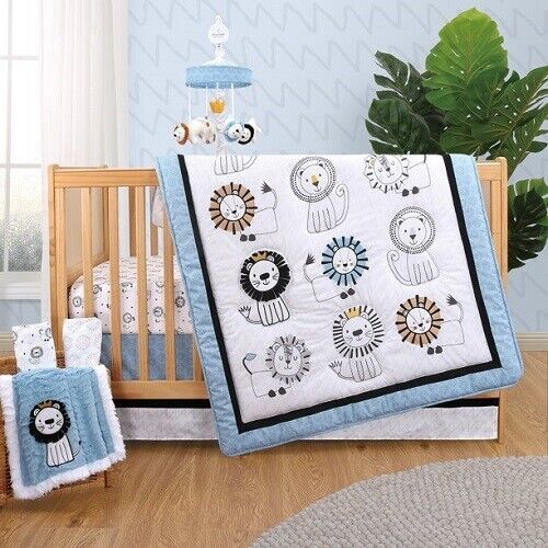 The Peanutshell Little King 5Pc Crib Bedding Set Include Blanket/Extra Sheet