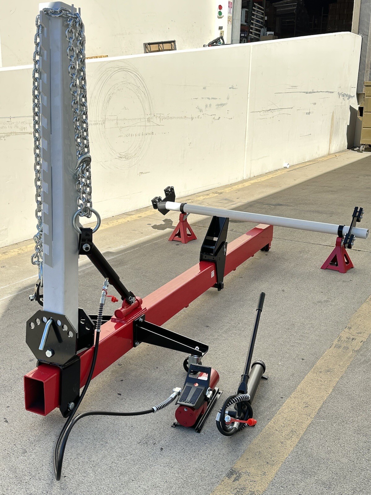 10 Ton Hydraulic Cylinder Dozer Beam & Post Ram Puller 4 Auto Body Frame Machine