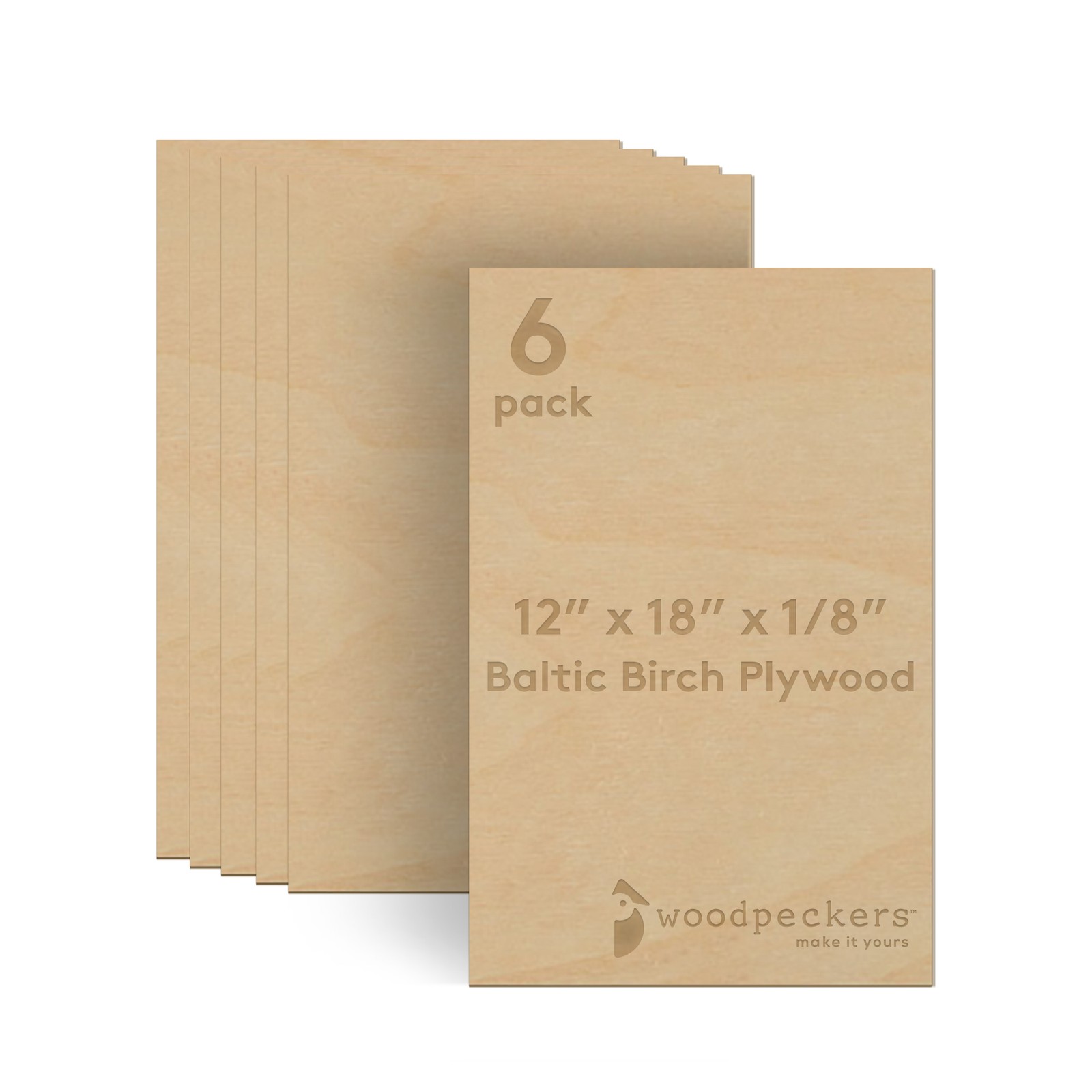 Baltic Birch Plywood, 3 mm 1/8 x 12 x 18 Inch, B/BB Grade Sheets| Woodpeckers