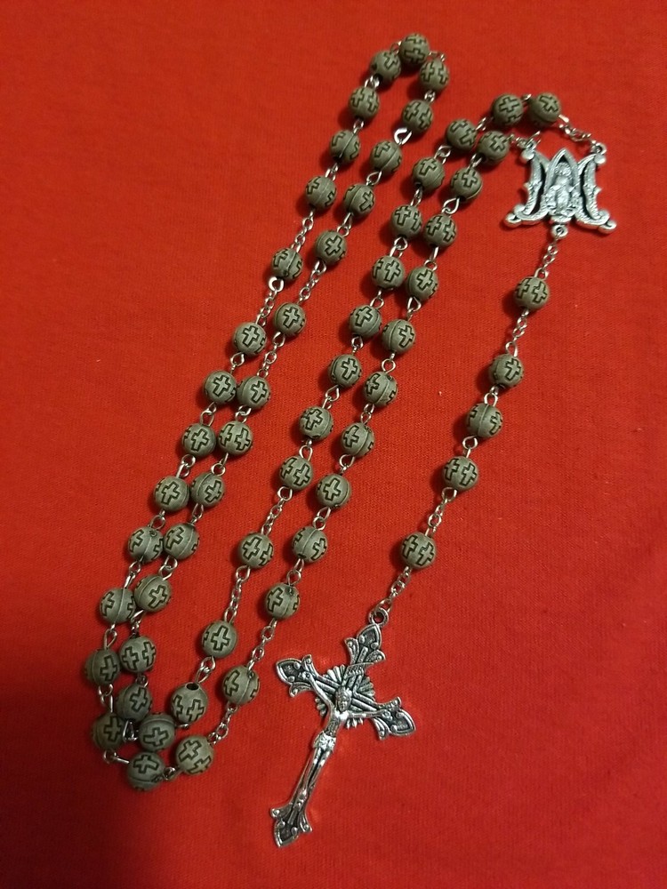 CHRISTIAN CATHOLIC ROSARY  SILVER  PLATED