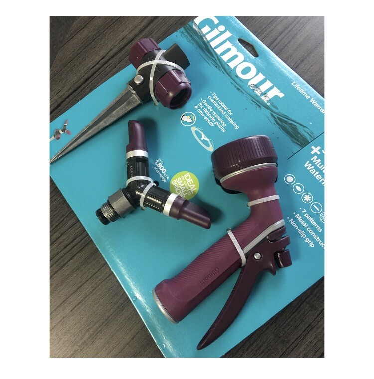 GILMOUR Adjustable Whirling Spike Sprinkler & Multi Pattern Watering Nozzle Set