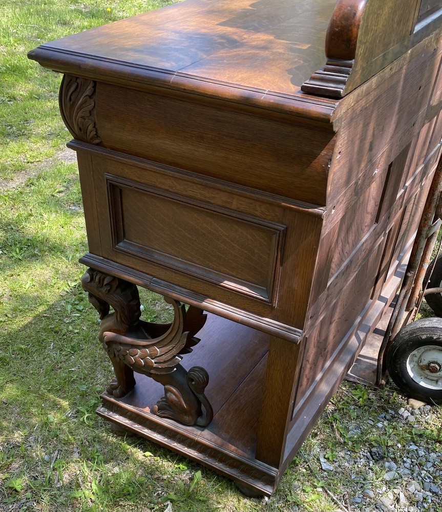 R.J. HORNER WINGED GRIFFIN OAK SERVER