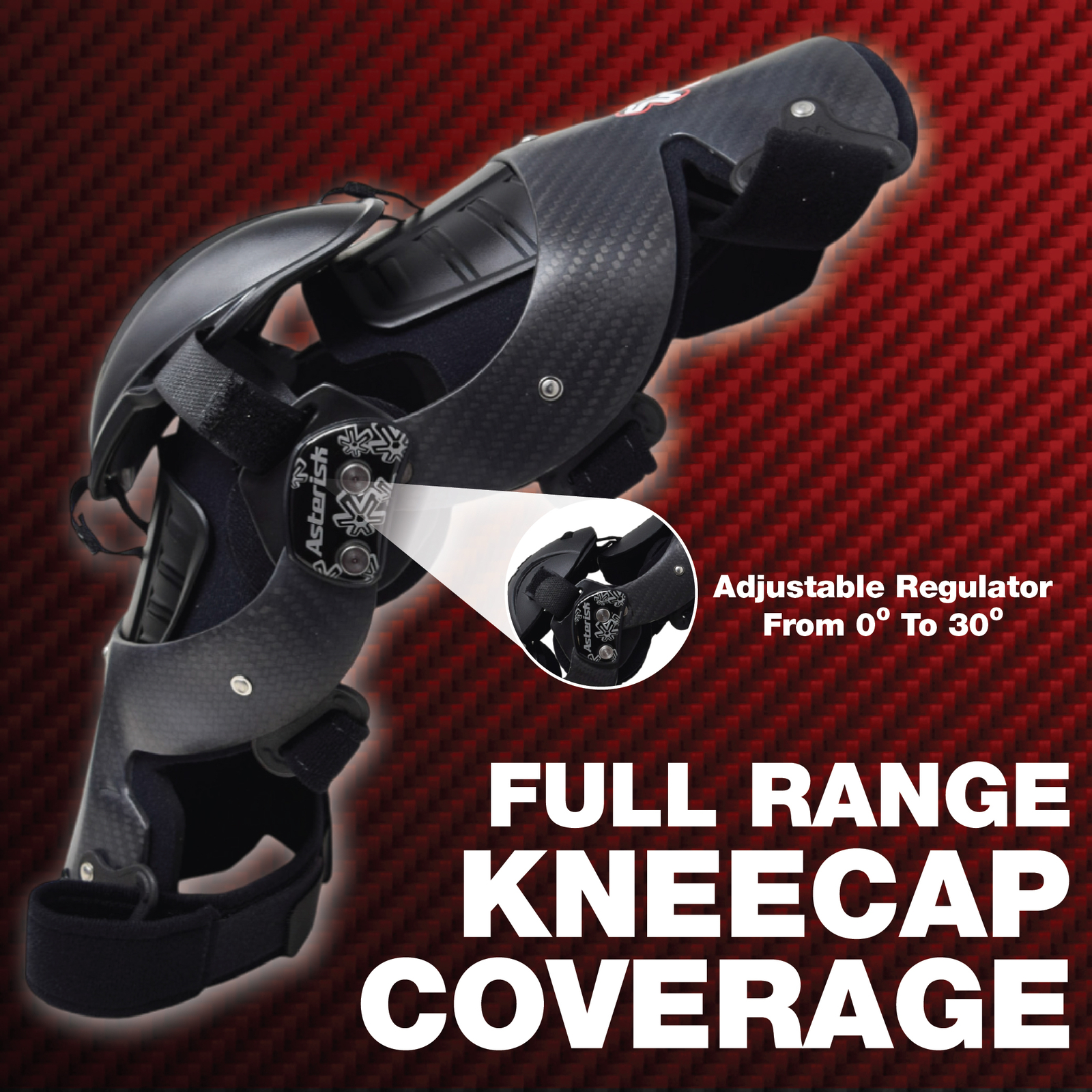 Asterisk Micro Cell Youth Knee Braces (Pair) for Motocross & Off-Road Jr. Riders