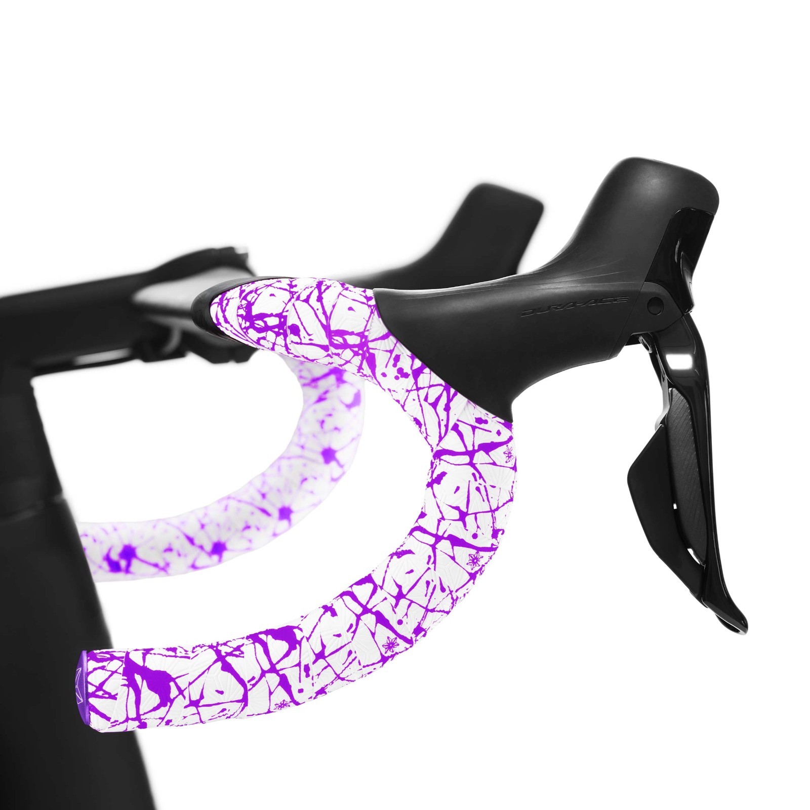 Supacaz Super Sticky Kush White Bar Tape Neon Purple Splat Grip Wrap-Authentic