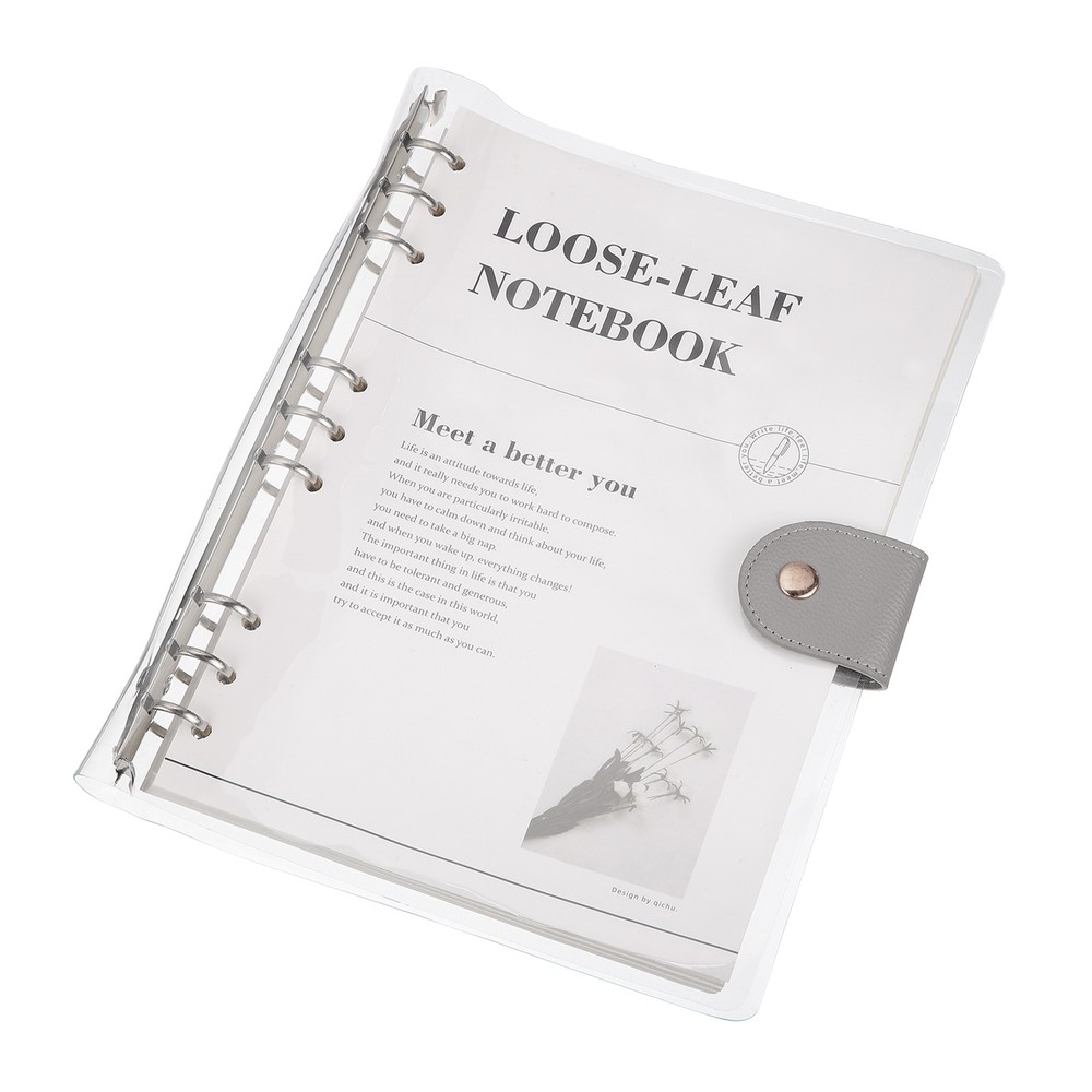 9-Ring B5 Notebook Binder with 90 Sheets Lined Paper for Planner, Gray