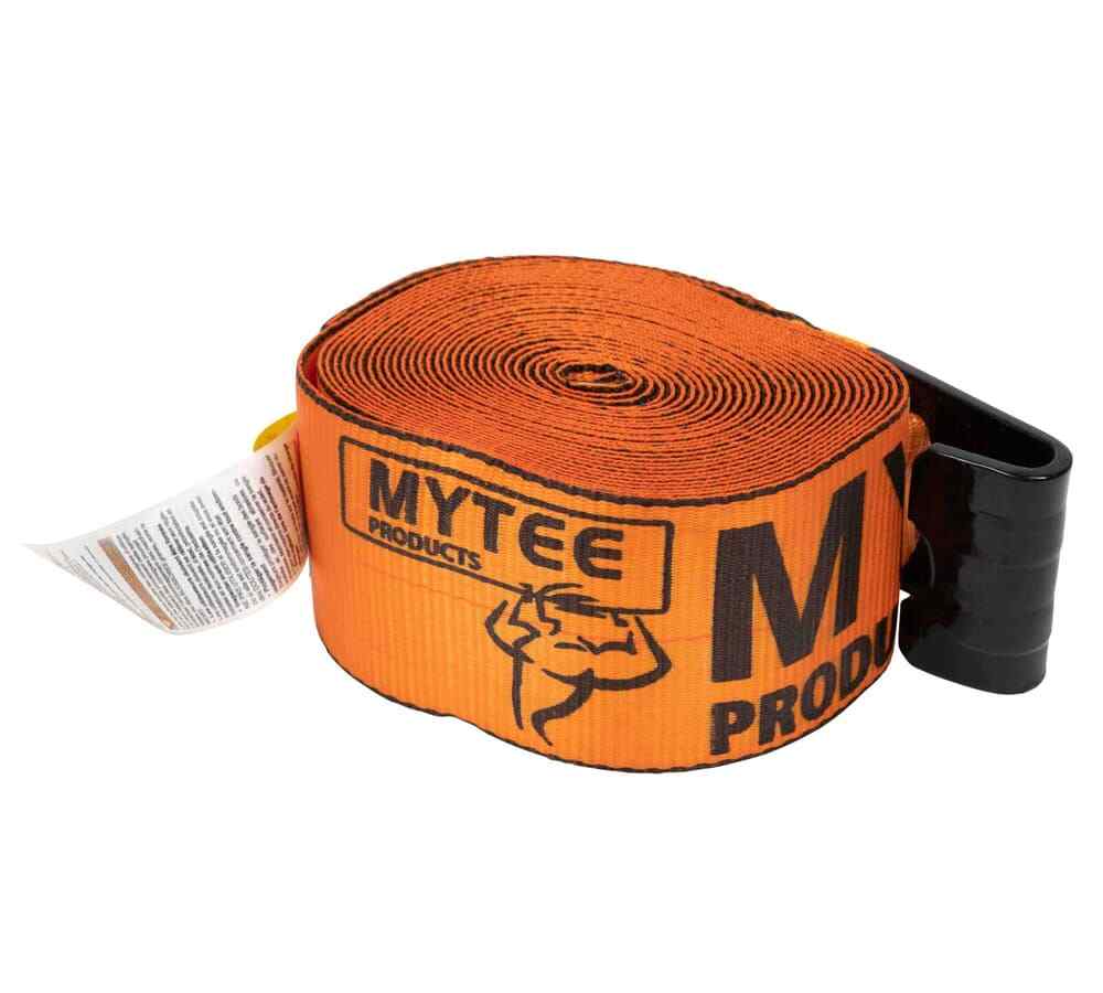 (10 Pack) 4" x 30' Winch Strap with Flat Hook - High Abrasion Orange