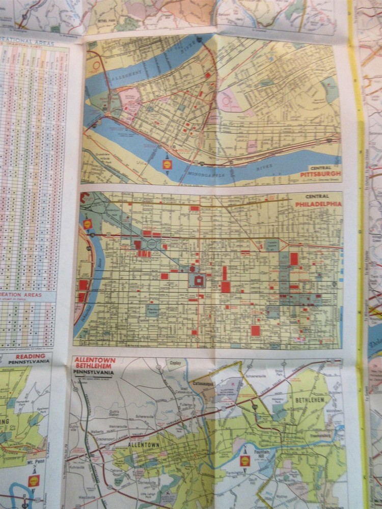 1972 Shell Road Map - Pennsylvania