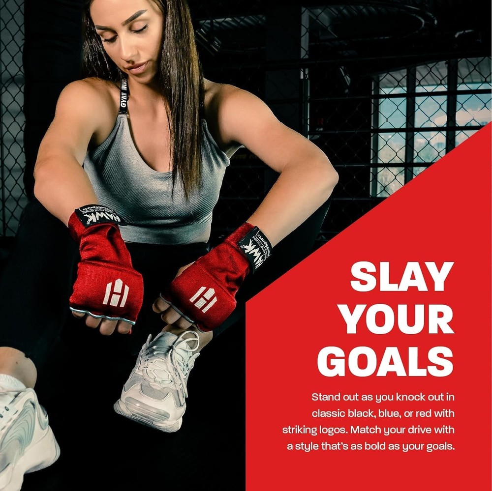 Hawk Inner Gloves: Gel Padding and Extra Brace Hand Wraps for Robust Training