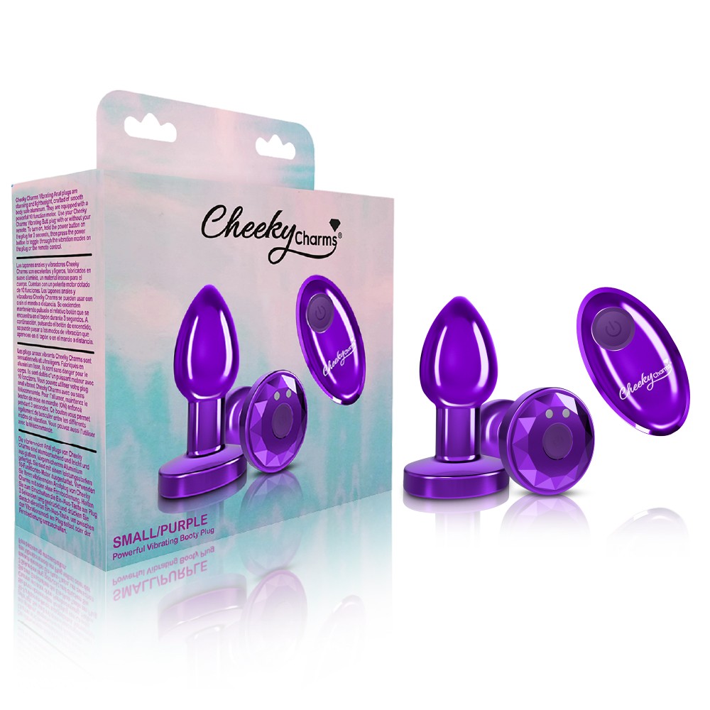 Cheeky Charms Vibrating Butt Plug Purple Small