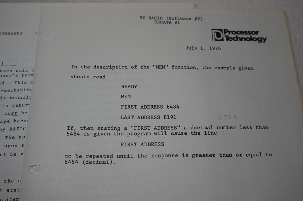 5K Basic Manual Software #2 Processor Technology 1976 Original Publication
