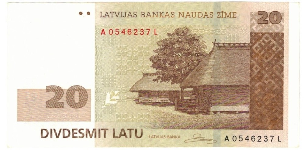 Latvia 20 Latu 2009 EF/aUNC