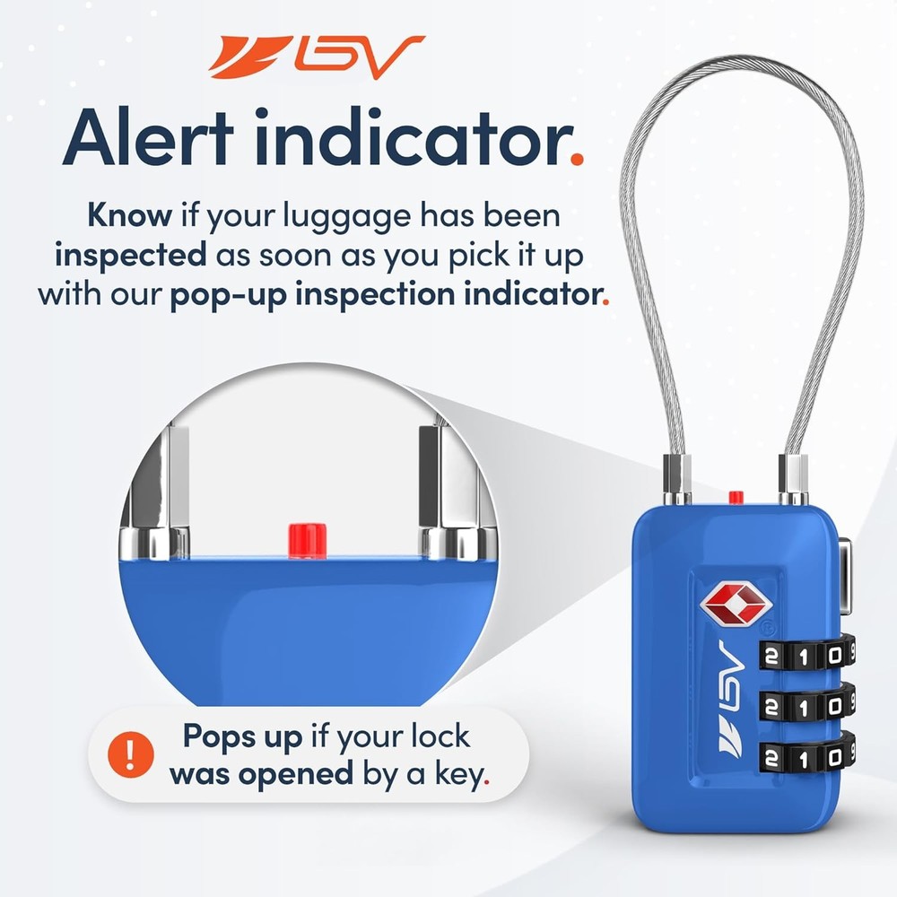 TSA Travel Suitcase Lock Combination Blue 2 Pack