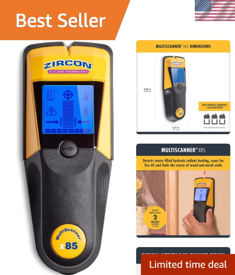X85 Center Finding Wall Scanner with Thermal Detection for Safe DIY Projects
