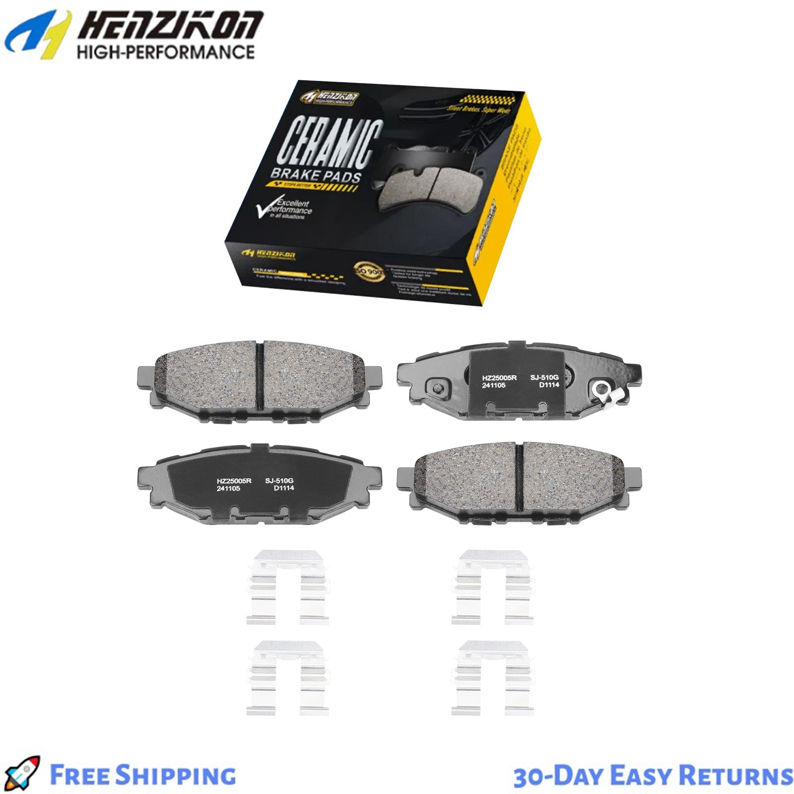 For Subaru Forester Impreza Outback Legacy XV Crosstrek Rear Ceramic Brake Pads.