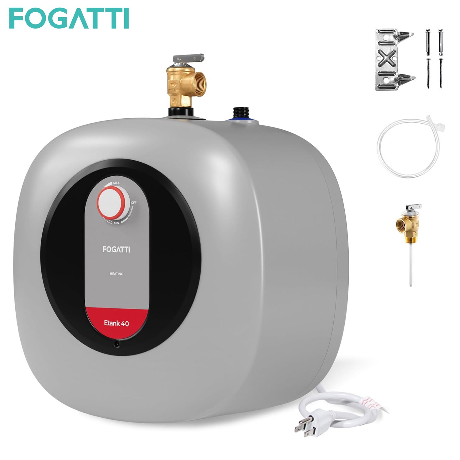 FOGATTI 4 Gal Electric Mini Tank Water Heater Instant Hot Boiler Compact 1440W
