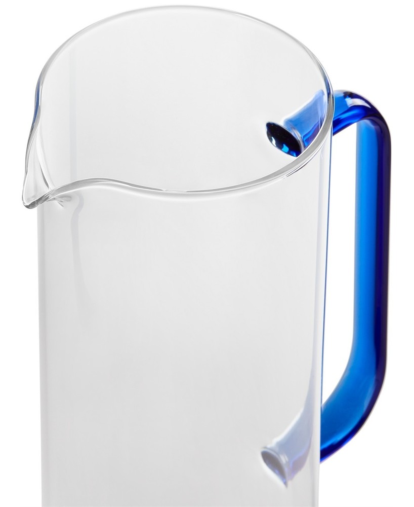 The Cellar Blue Handle Glass Pitcher