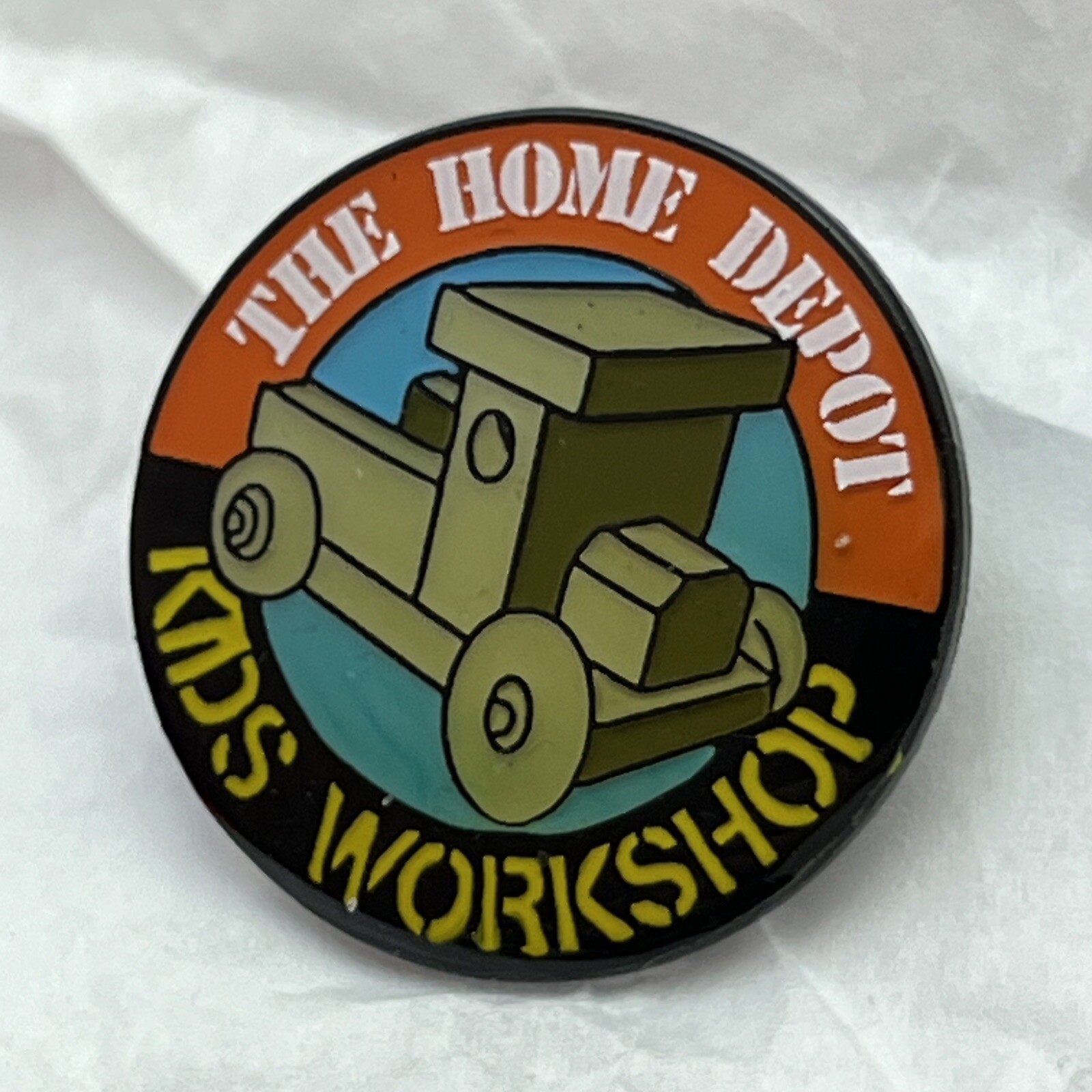 Home Depot Kids Workshop Corporation Company Advertisement Lapel Hat Pin Pinback