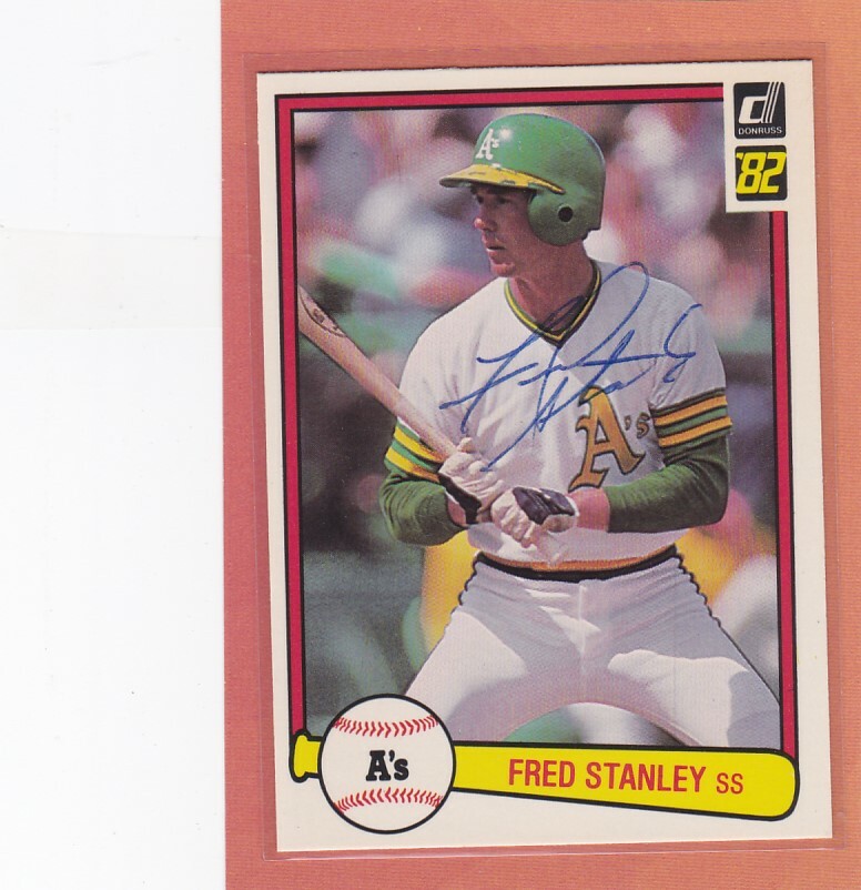 FRED STANLEY AUTOGRAPH A'S BASEBALL *034