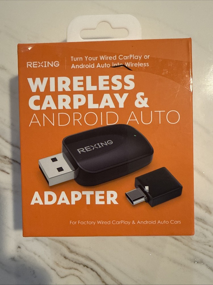 Rexing CPW-42 Wireless CarPlay & Android Auto Adapter USB Plug & Play Dongle