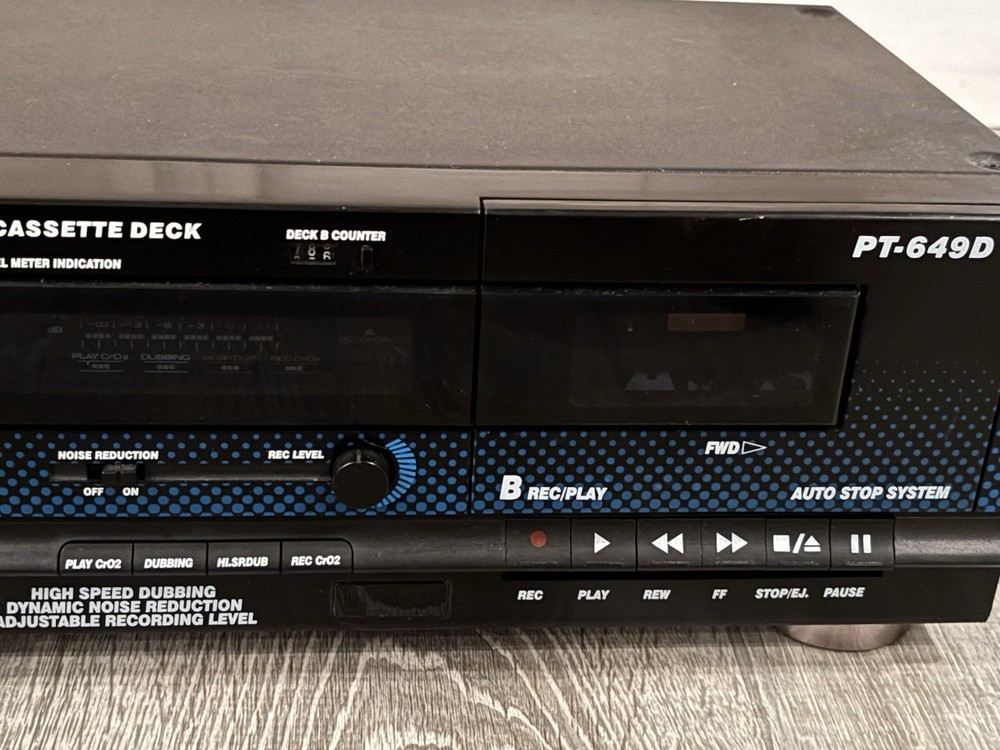 PyleUSA Dual Cassette Deck Recorder – Good Working Condition- PT-649D
